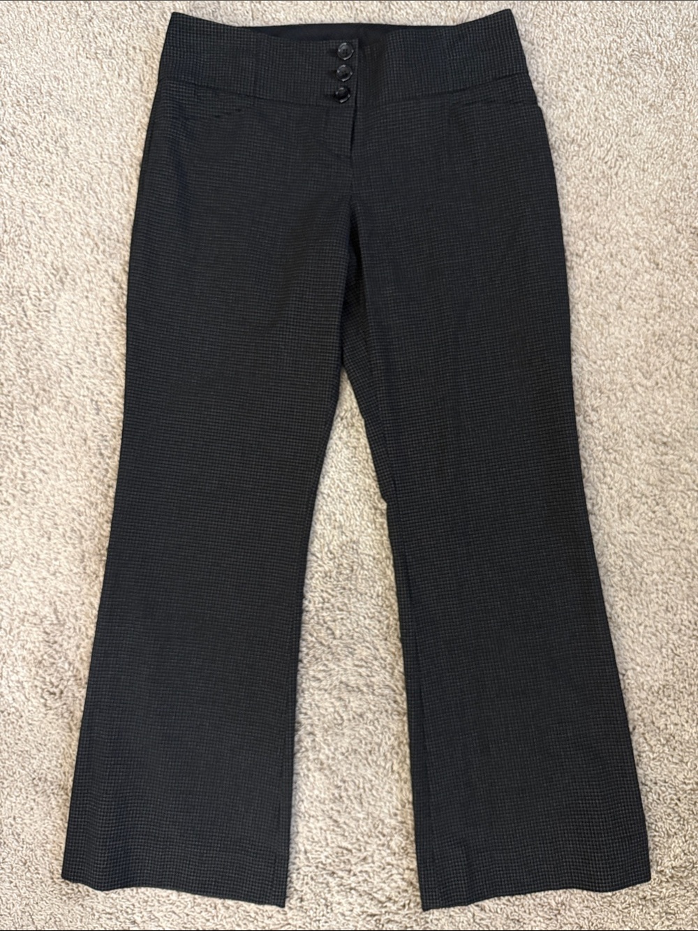The Limited Black Subtle-Pattern Dress Pants 4S